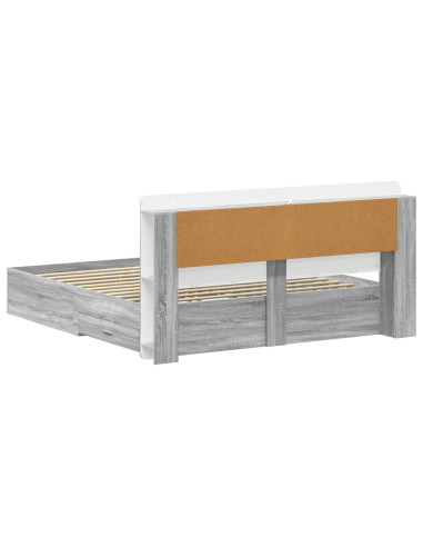 Telaio del letto con storage Sonoma grigio 200 x 200 cm