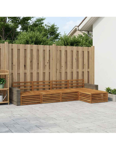 Set di divani da esterno 5 pcs Naturale
