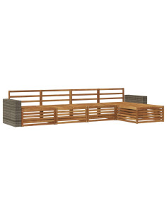 Set di divani da esterno 5 pcs Naturale 2