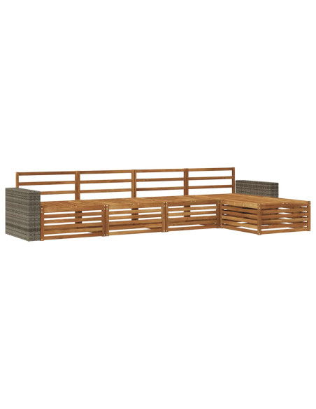 Set di divani da esterno 5 pcs Naturale