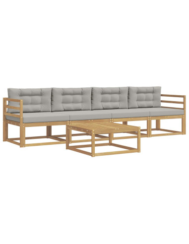 Set di divani da esterno 4 pcs Bianco e Grigio Chiaro