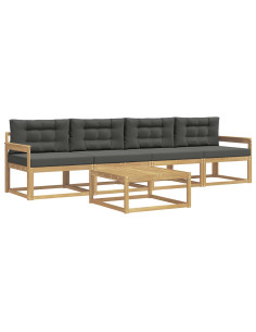 Set di divani da esterno con cuscino 4 pcs Bianco e Antracite 2