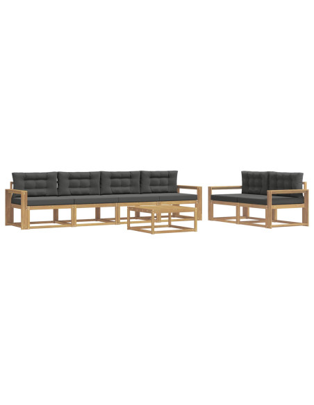 Set di divani da esterno con cuscino 6 pcs Bianco e Antracite