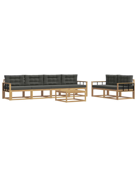 Set di divani da esterno con cuscino 6 pcs Bianco e Antracite