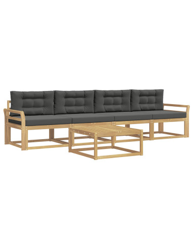 Set di divani da esterno con cuscino 4 pcs Bianco e Antracite