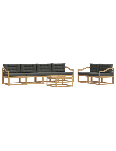 Set di divani da esterno con cuscino 6 pcs Bianco e Antracite