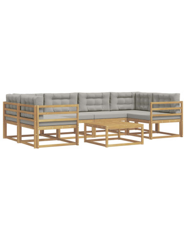 Set di divani da esterno 5 pcs Bianco e Grigio Chiaro