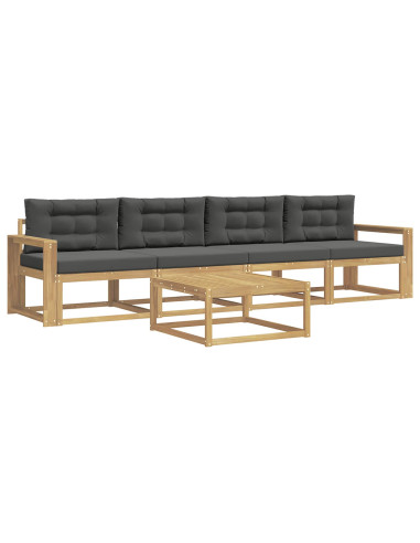 Set di divani da esterno con cuscino 4 pcs Bianco e Antracite