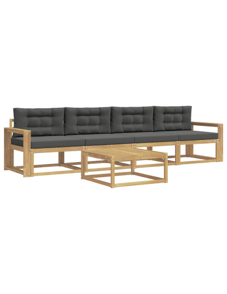Set di divani da esterno con cuscino 4 pcs Bianco e Antracite