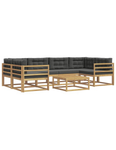 Set di divani da esterno con cuscino 5 pcs Bianco e Antracite 2
