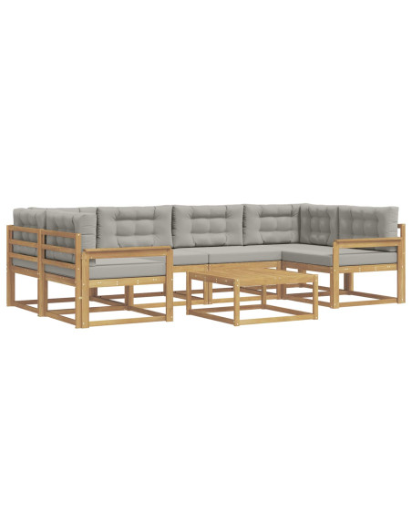 Set di divani da esterno 5 pcs Bianco e Grigio Chiaro
