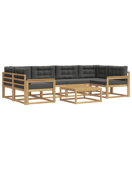 Set di divani da esterno con cuscino 5 pcs Bianco e Antracite