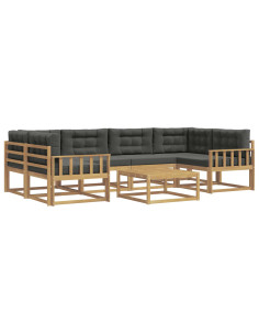 Set di divani da esterno con cuscino 5 pcs Bianco e Antracite 2