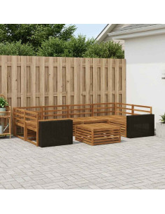 Set di divani da esterno 7 pcs Naturale