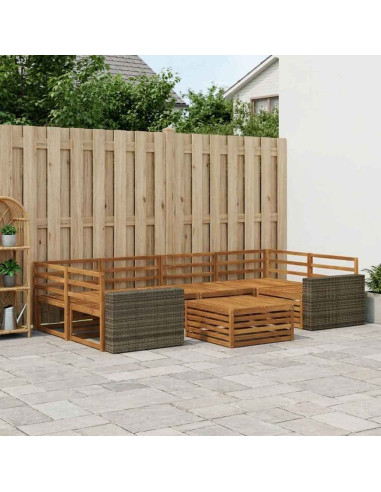 Set di divani da esterno 7 pcs Naturale