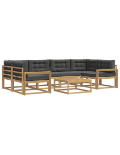 Set di divani da esterno con cuscino 5 pcs Bianco e Antracite 2