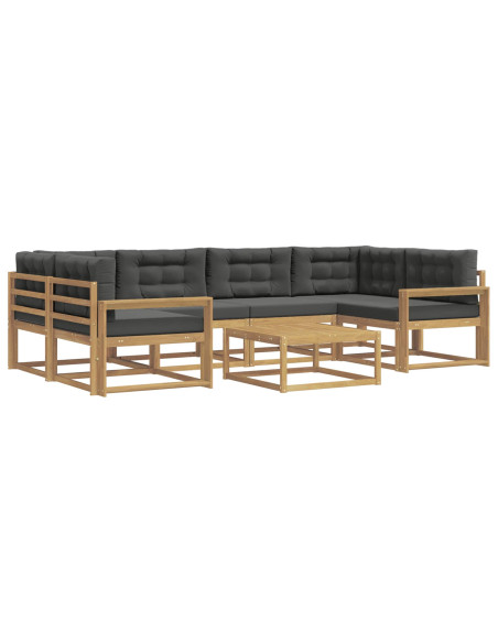 Set di divani da esterno con cuscino 5 pcs Bianco e Antracite