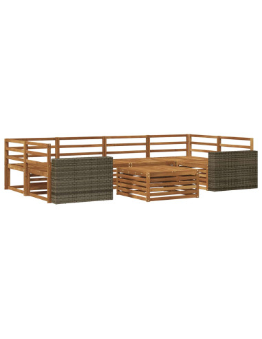 Set di divani da esterno 7 pcs Naturale