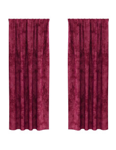 Tende in Velluto 2 pcs Rosso Vino 260 x 140 cm Velluto 2