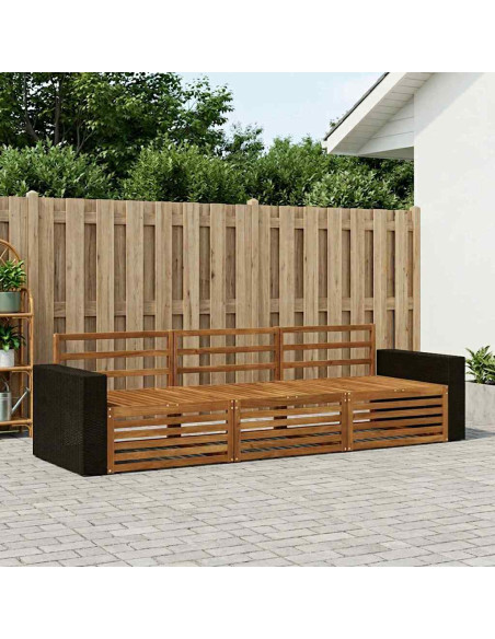 Set di divani da esterno 3 pcs Naturale