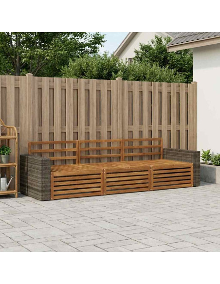 Set di divani da esterno 3 pcs Naturale