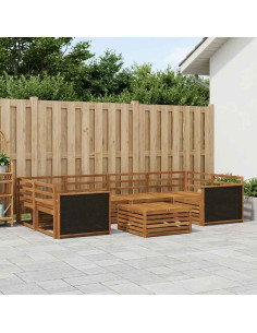 Set di divani da esterno 7 pcs Naturale