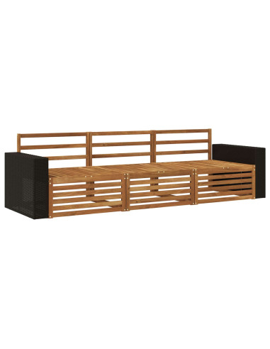 Set di divani da esterno 3 pcs Naturale