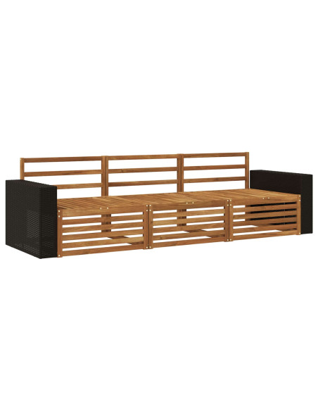 Set di divani da esterno 3 pcs Naturale
