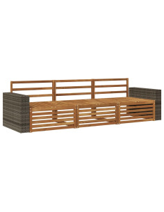 Set di divani da esterno 3 pcs Naturale 2