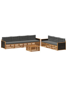 Set di divani da esterno 8 pcs Naturale e Antracite