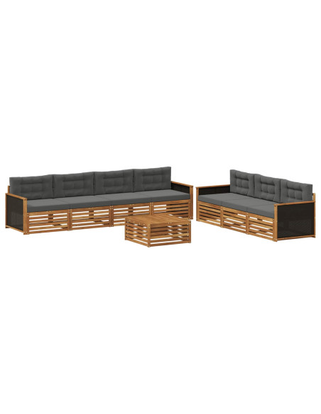 Set di divani da esterno 8 pcs Naturale e Antracite