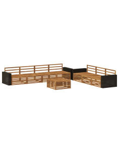 Set di divani da esterno 8 pcs Naturale 79 x 79 x 37 cm