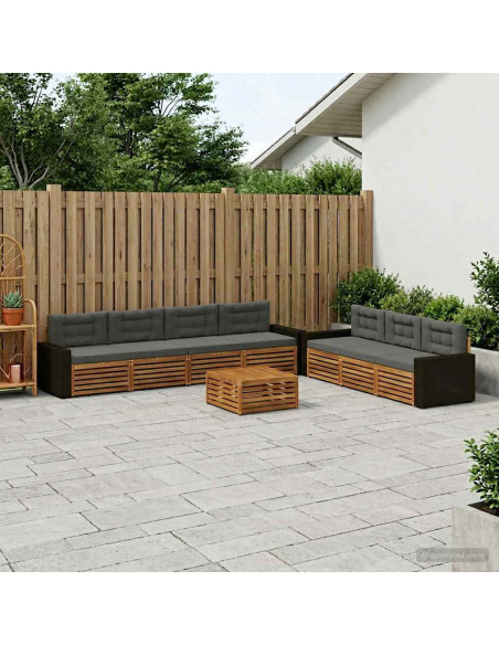 Set di divani da esterno 8 pcs Naturale e Antracite