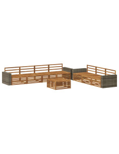 Set di divani da esterno 8 pcs Naturale 79 x 79 x 37 cm