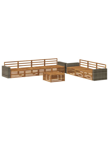 Set di divani da esterno 8 pcs Naturale 79 x 79 x 37 cm