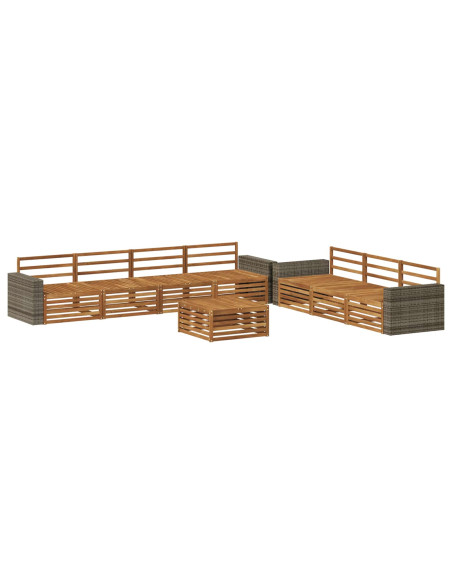 Set di divani da esterno 8 pcs Naturale 79 x 79 x 37 cm