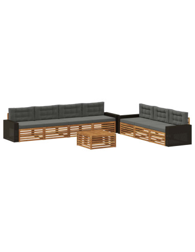 Set di divani da esterno 8 pcs Naturale e Antracite