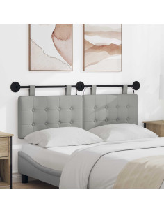 Testiera sospesa Con luce LED Grigio Nuvola Tessuto