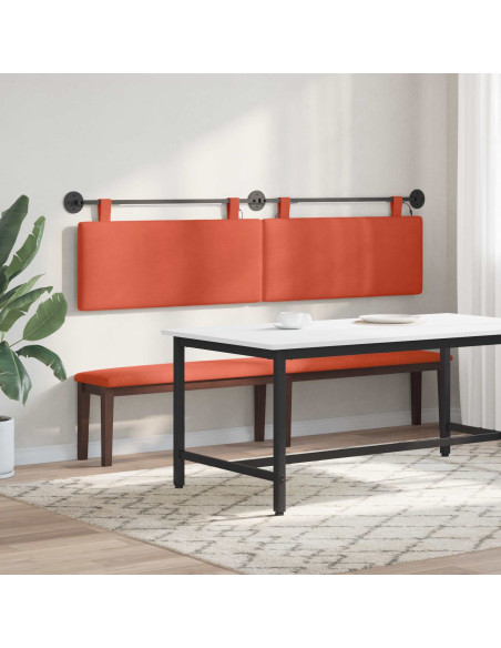Testiera sospesa Con luce LED Rosso Arancio Tessuto in Cords