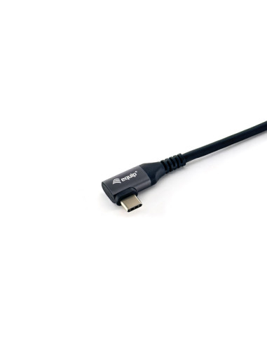 Equip 128891 Cavo USB 2.0 da C a C angolato a 90°, M/M, 1,0 m, PD 100W, nero