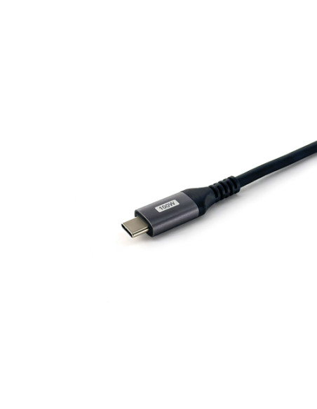 Equip 128891 Cavo USB 2.0 da C a C angolato a 90°, M/M, 1,0 m, PD 100W, nero