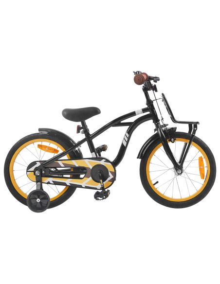 Bicicletta per Bambini 16 Pollici per bambini di 4-6 anni Nero
