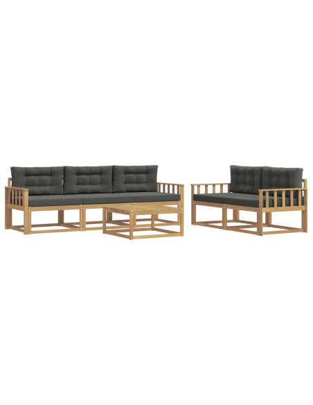 Set di divani da esterno con cuscino 6 pcs Bianco e Antracite