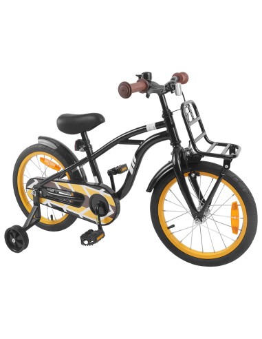 Bicicletta per Bambini 16 Pollici per bambini di 4-6 anni Nero