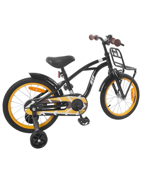 Bicicletta per Bambini 16 Pollici per bambini di 4-6 anni Nero