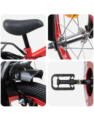 Bicicletta per Bambini 12 Pollici per bambini di 2-4 anni Rosso
