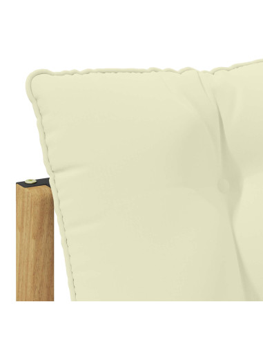 Set di divani da esterno 3 pcs Bianco e Crema Poliestere