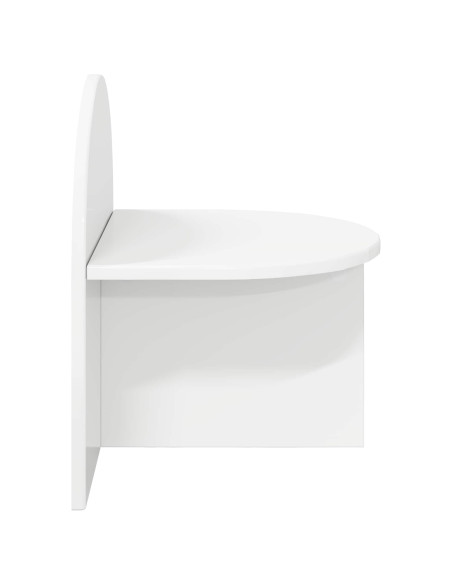 Comodino Bianco Lucido 40 x 35,5 x 45,5 cm Legno ingegnerizzato