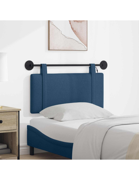 Testiera sospesa Con luce LED Blu Tessuto