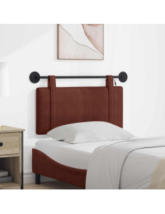 Testiera sospesa Con luce LED Marrone Lucido PU Antico